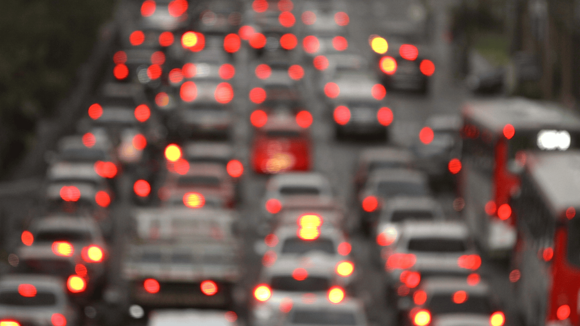 Blurry picture of cars bumper to bumper traffic
