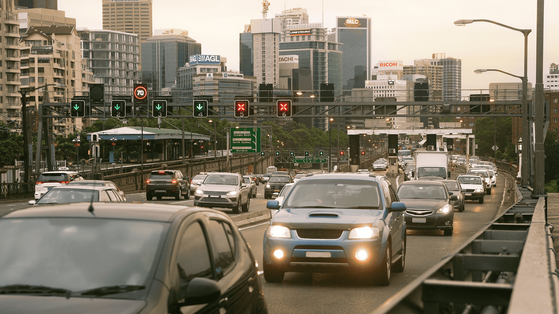Cars driving on road in city